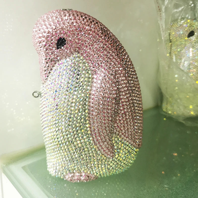 Muschibitch Crystal Parrot Clutch – Rhinestone Designer Abendtasche