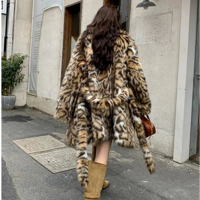 Muschibitch Leopard Faux Fur Coat – Luxury Animal Print Winter Coat