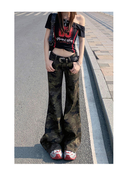 Punkgräfin – Camouflage Flare Street Jeans
