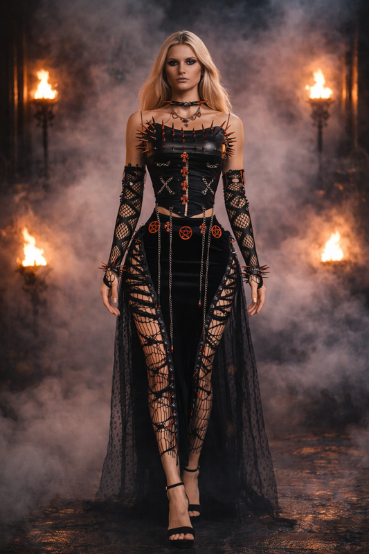 Punkgräfin Gothic Punk Spikes Crop Top – Luxury Nieten Tank Top Y2K