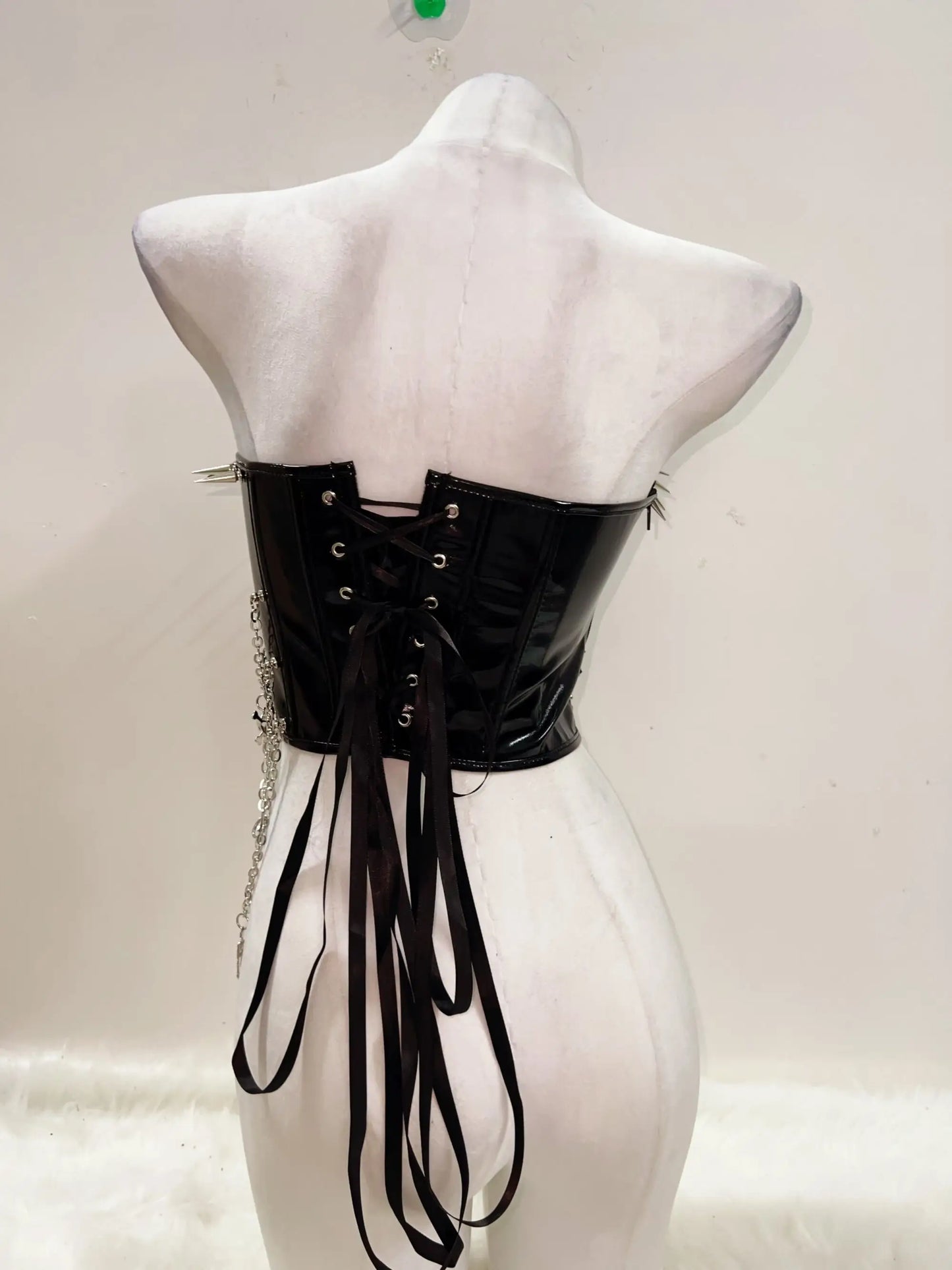 Punkgräfin Bustier Top – Gothic Punk Y2K Skull Tank Velvet Violence