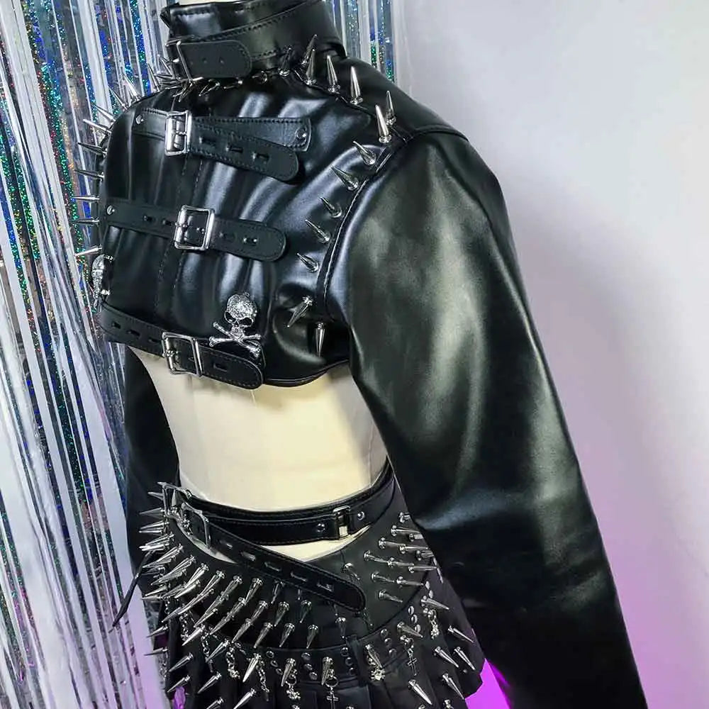 Punkgräfin Gothic Punk Oberteil Jacket mit Nieten – Velvet Violence Collection