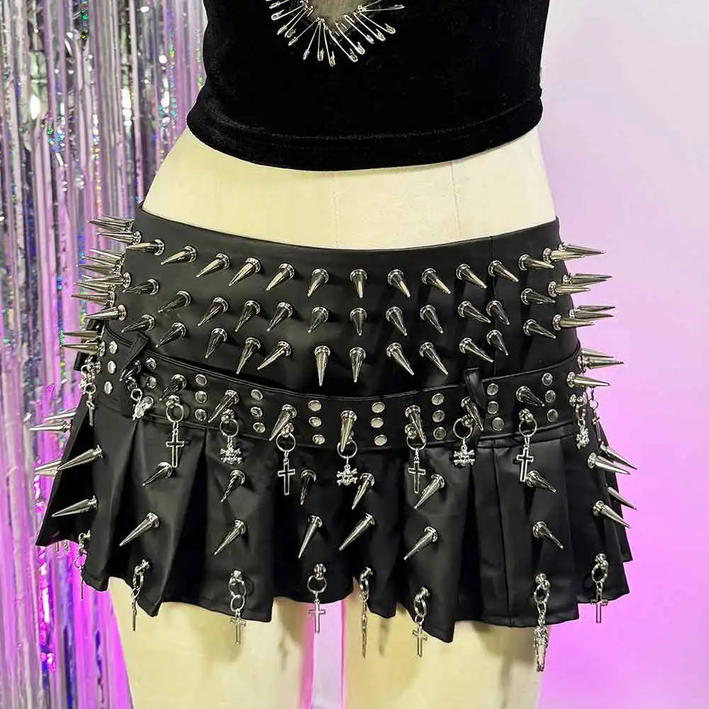 Punkgräfin Velvet Violence Collection Spike Rock – Gothic Y2K Minirock