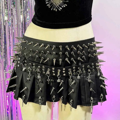 Punkgräfin Velvet Violence Collection Spike Rock – Gothic Y2K Minirock