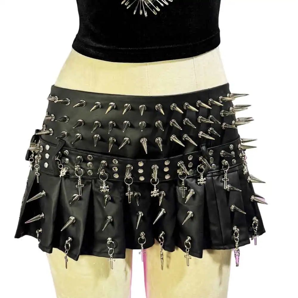 Punkgräfin Velvet Violence Collection Spike Rock – Gothic Y2K Minirock