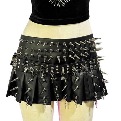 Punkgräfin Velvet Violence Collection Spike Rock – Gothic Y2K Minirock