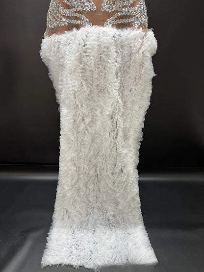 Muschibitch Silber Strass Glitzer Minikleid, Transparentes Mesh Partykleid, Sexy Gala Kleid, NYE Clubwear