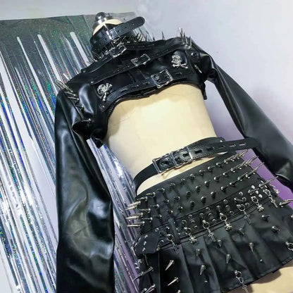 Punkgräfin Gothic Punk Oberteil Jacket mit Nieten – Velvet Violence Collection