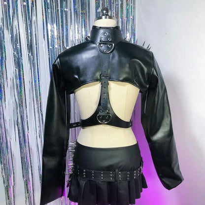 Punkgräfin Gothic Punk Oberteil Jacket mit Nieten – Velvet Violence Collection