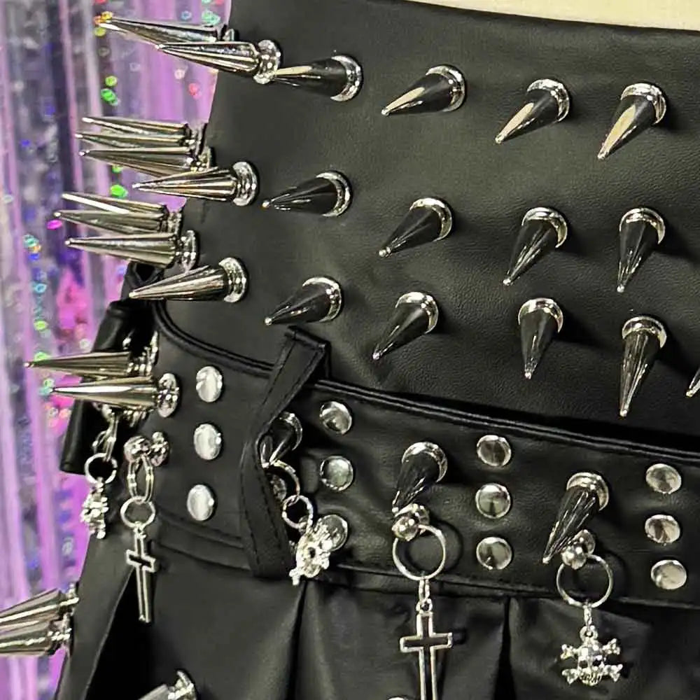 Punkgräfin Velvet Violence Collection Spike Rock – Gothic Y2K Minirock