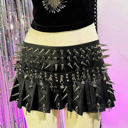Punkgräfin Velvet Violence Collection Spike Rock – Gothic Y2K Minirock