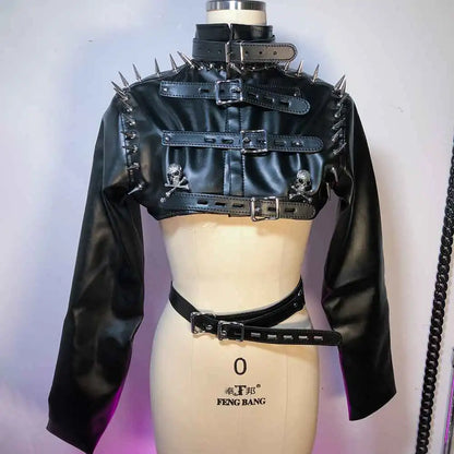 Punkgräfin Gothic Punk Oberteil Jacket mit Nieten – Velvet Violence Collection