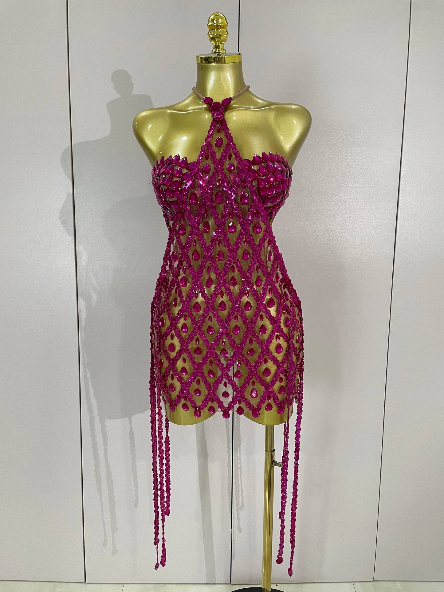 Muschibitch Sexy Pailletten Kleid Transparent – Party Club Dress Mesh Diamant Set