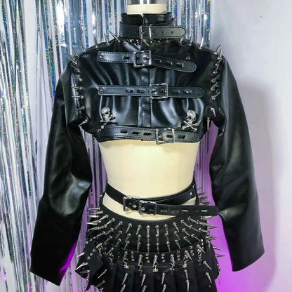 Punkgräfin Gothic Punk Oberteil Jacket mit Nieten – Velvet Violence Collection