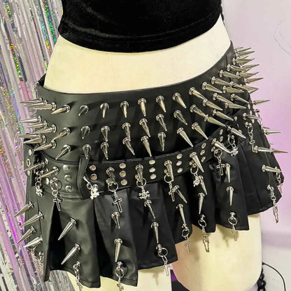 Punkgräfin Velvet Violence Collection Spike Rock – Gothic Y2K Minirock