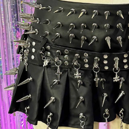 Punkgräfin Velvet Violence Collection Spike Rock – Gothic Y2K Minirock