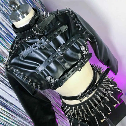 Punkgräfin Gothic Punk Oberteil Jacket mit Nieten – Velvet Violence Collection