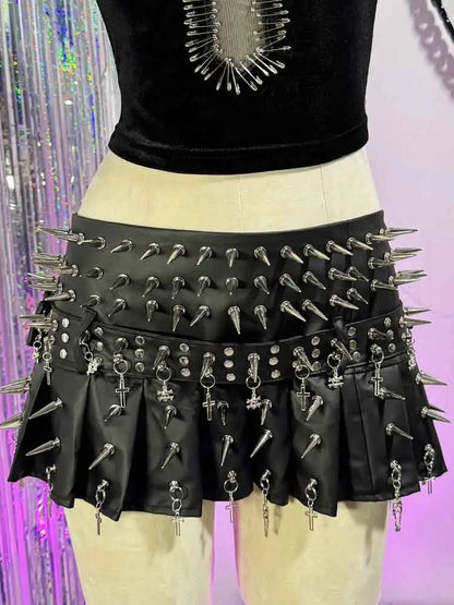 Punkgräfin Velvet Violence Collection Spike Rock – Gothic Y2K Minirock
