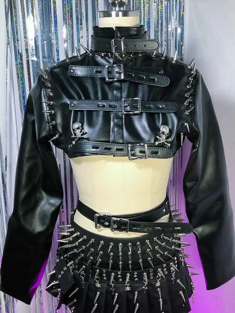 Punkgräfin Gothic Punk Oberteil Jacket mit Nieten – Velvet Violence Collection