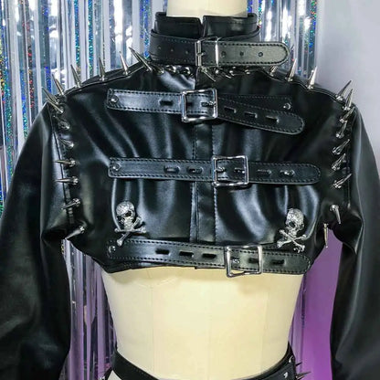 Punkgräfin Gothic Punk Oberteil Jacket mit Nieten – Velvet Violence Collection