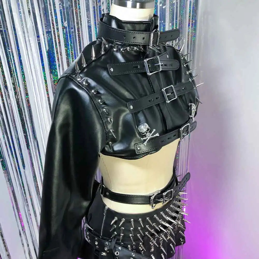 Punkgräfin Gothic Punk Oberteil Jacket mit Nieten – Velvet Violence Collection