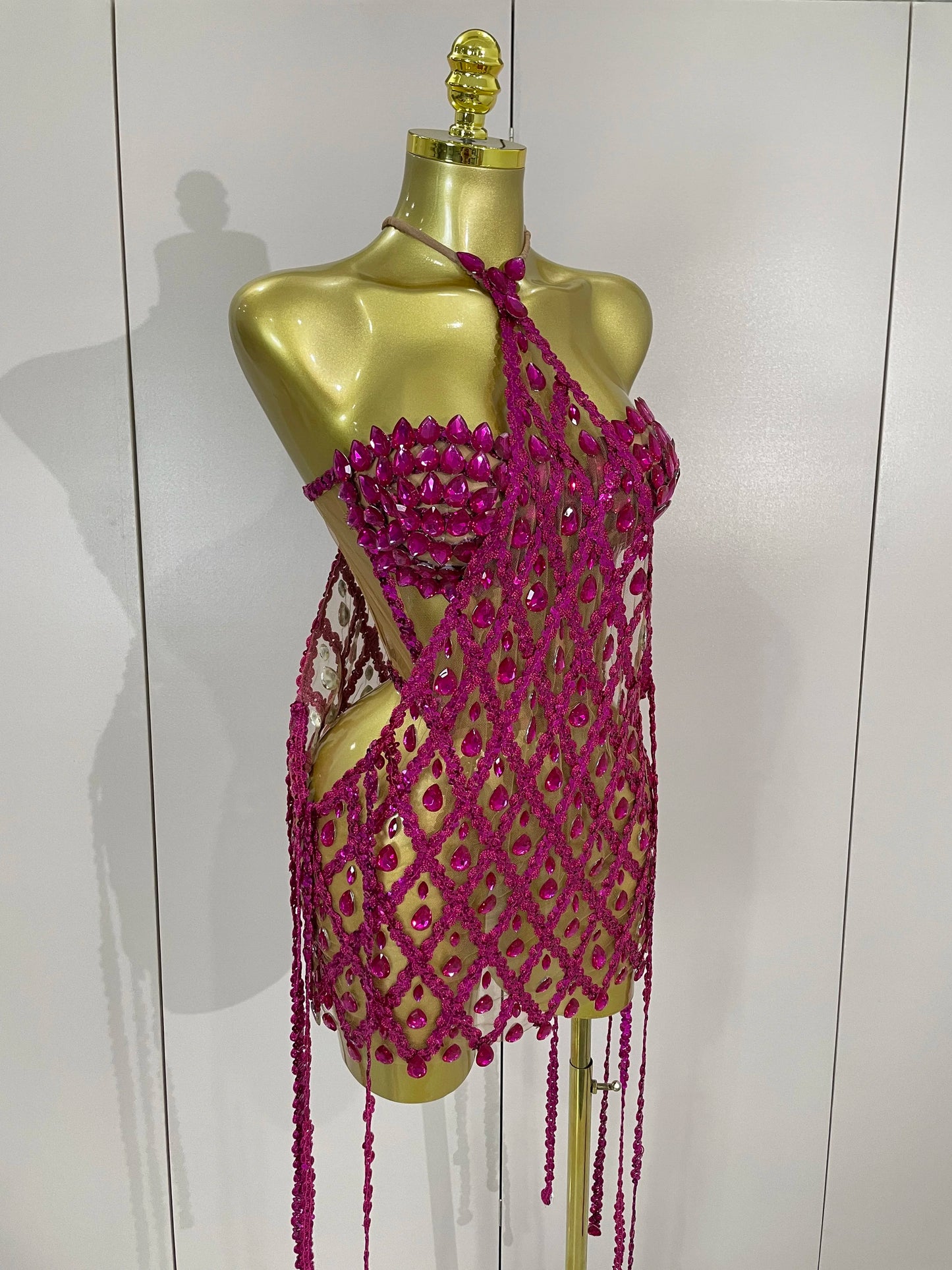 Muschibitch Sexy Pailletten Kleid Transparent – Party Club Dress Mesh Diamant Set