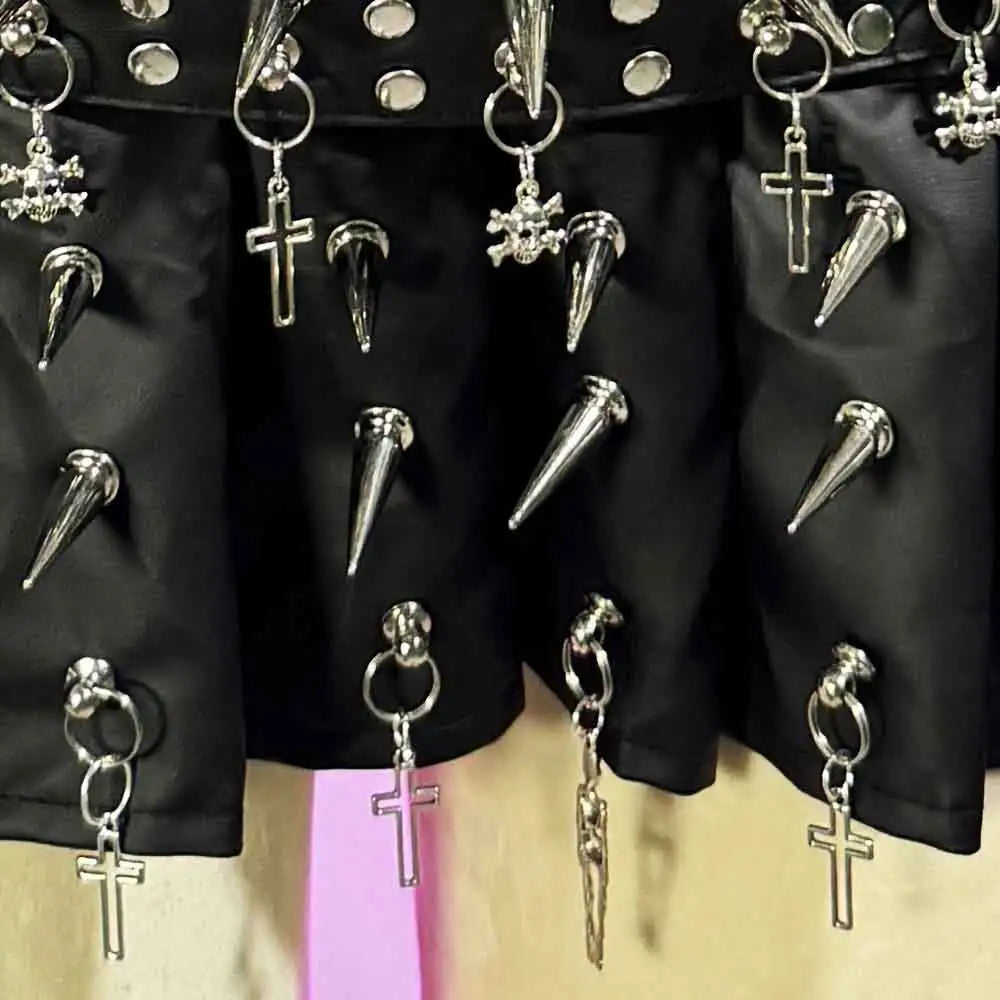 Punkgräfin Velvet Violence Collection Spike Rock – Gothic Y2K Minirock