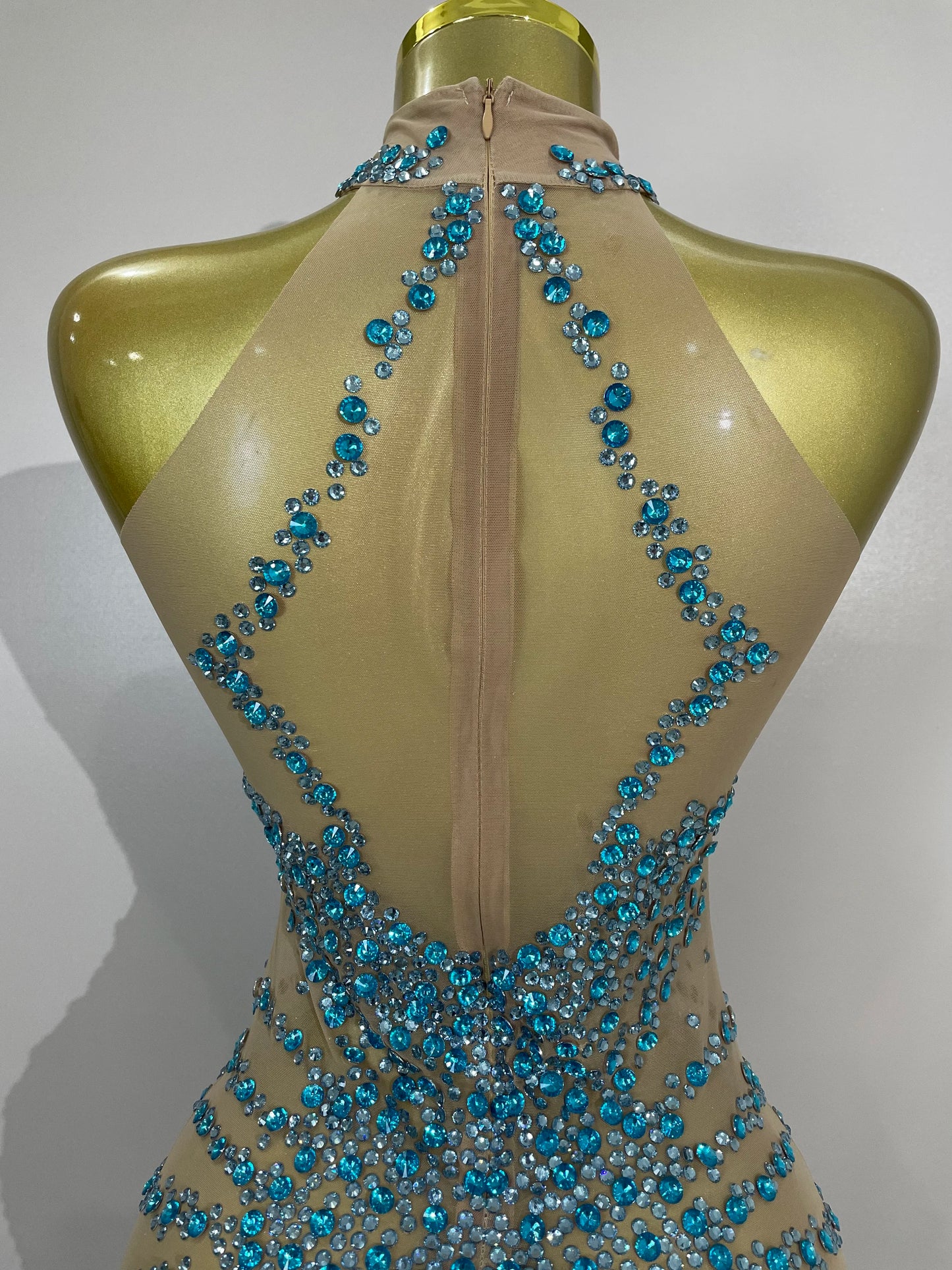 Muschibitch Sexy Strass Kleid Transparent – Mesh Club Glitzer Party Mini Dress