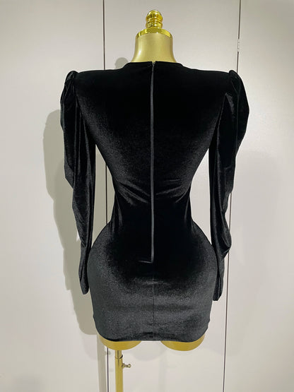 Muschibitch Luxus Mini Kleid Strass Bodycon Glam Party Dress