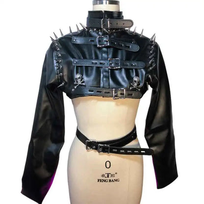 Punkgräfin Gothic Punk Oberteil Jacket mit Nieten – Velvet Violence Collection