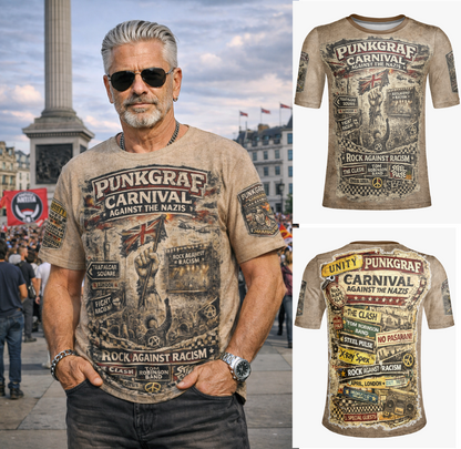 Rock Against Racism Shirt, Carnival Against the Nazis, Punkgraf AOP T-Shirt – London 1978 Trafalgar Square Victoria Park, Punk Reggae Unity