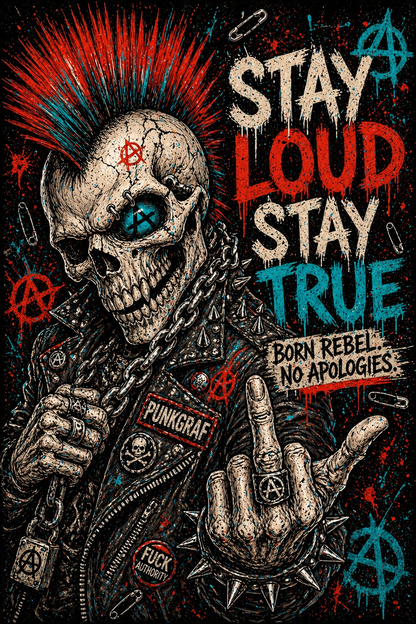 Punk Auto Fußmatten 2er Set Frontmatten, BORN TO RESIST - STAY LOUD STAY TRUE Automatten