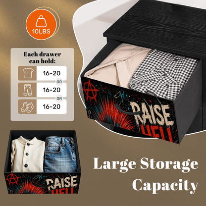 Punk Kommode Schubladenschrank, RAISE HELL STAY TRUE Designer Möbel, Rebellischer Dresser