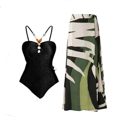 Muschibitch Badeanzug Set Eleganza Damen mit Pareo figurbetont