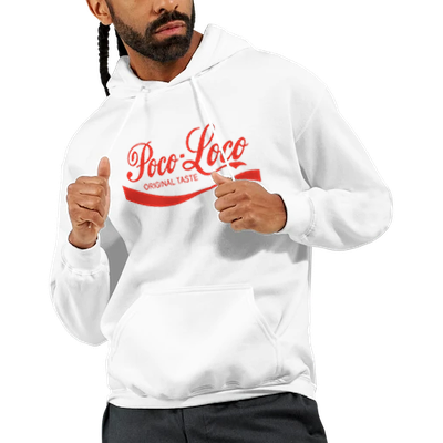 Poco-Loco Retro Coca-Cola Hoodie Weiß/Schwarz „Original Taste“