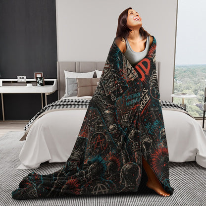 Punk Flanelldecke Decke BORN LOUD Kuscheldecke – Punkgraf Rebel Blanket