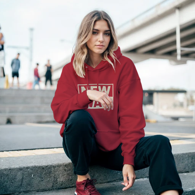 New Way Hoodie Unisex Rot, Statement-Hoodie, Motivations-Streetwear