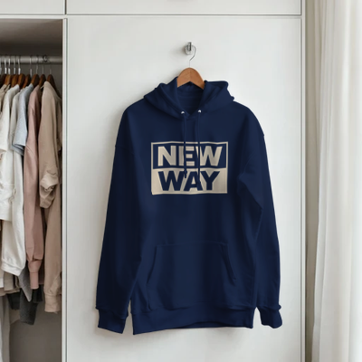 New Way Hoodie Unisex Grau, Punk Statement Minimal Streetwear&nbsp;