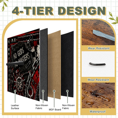 Punk TV Lowboard TV Stand, Designer Sideboard NO GODS NO MASTERS Steckdosenleiste & USB-Ports