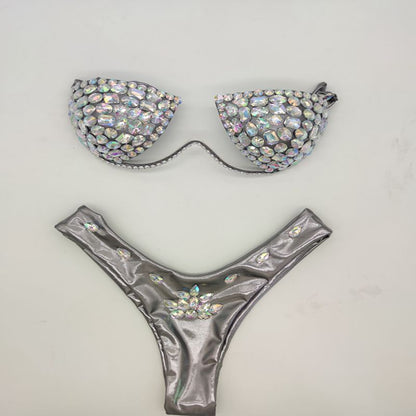 Muschibitch Luxus Diamond Bikini Damen mit Strass & Glanzfinish
