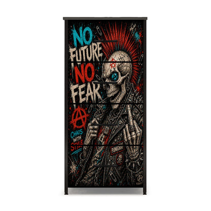 Punk Kommode Schubladenschrank NO FUTURE NO FEAR Designer Möbel, Alternative Dresser