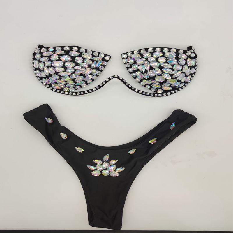 Muschibitch Luxus Diamond Bikini Damen mit Strass & Glanzfinish