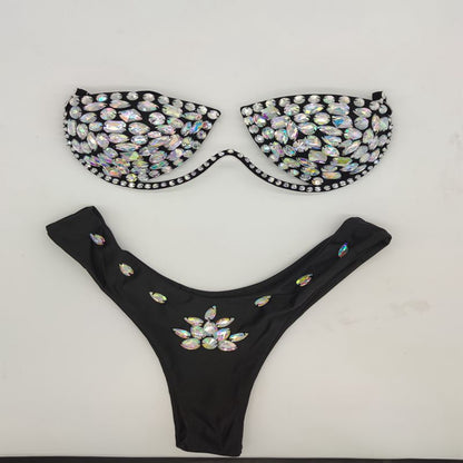 Muschibitch Luxus Diamond Bikini Damen mit Strass & Glanzfinish