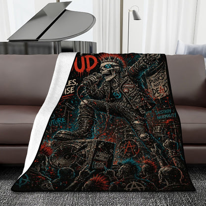 Punk Flanelldecke Decke BORN LOUD Kuscheldecke – Punkgraf Rebel Blanket