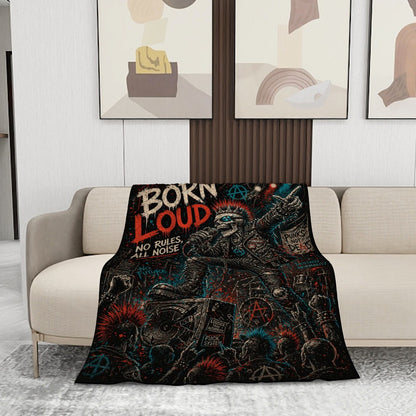 Punk Flanelldecke Decke BORN LOUD Kuscheldecke – Punkgraf Rebel Blanket