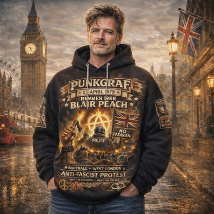 Remember Blair Peach Hoodie, London Southall 1979 Punk Protest Hoodie, Anti Nazi Rassismus Demonstration – Punkgraf Unity Against Racism