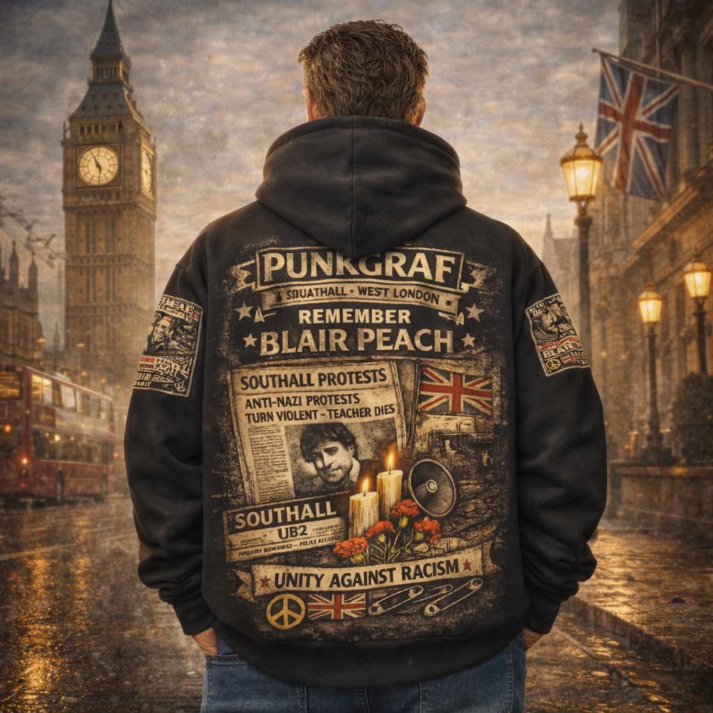 Remember Blair Peach Hoodie, London Southall 1979 Punk Protest Hoodie, Anti Nazi Rassismus Demonstration – Punkgraf Unity Against Racism