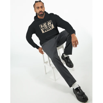 New Way Hoodie Unisex Grau, Punk Statement Minimal Streetwear&nbsp;