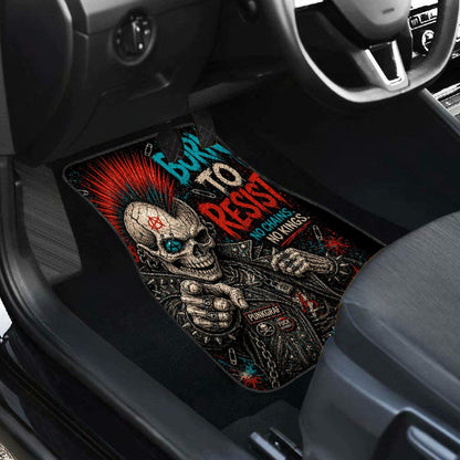 Punk Auto Fußmatten 2er Set Frontmatten, BORN TO RESIST - STAY LOUD STAY TRUE Automatten