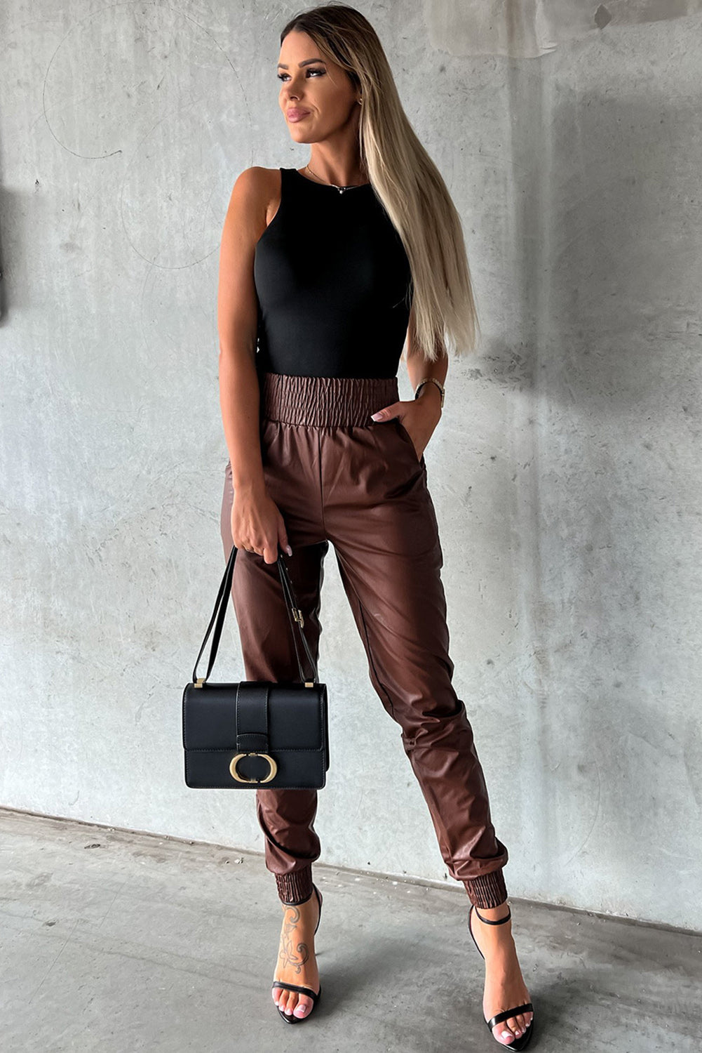 Muschibitch Vegan Leather Skinny Pants – High Waist Lederlook Hose